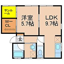 セゾン　Ａ棟  ｜ 鹿児島県鹿屋市寿8丁目18番地9（賃貸アパート1LDK・1階・45.12㎡） その2