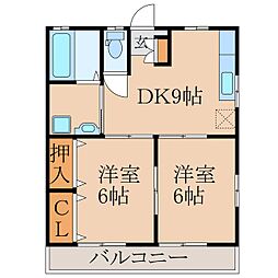 コーポNSKB 2DKの間取図画像