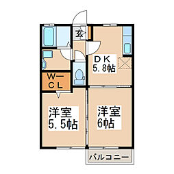 サンフラワー寿 1LDKの間取図画像