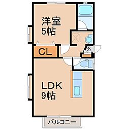 メゾンソレイユ 1LDKの間取図画像