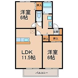 セジュール札元 B棟 2階/-