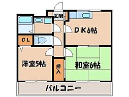 エメラルド 2DKの間取図画像