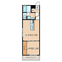 メゾンデュHMST 1LDKの間取図画像