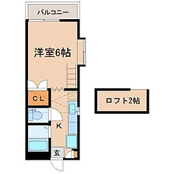 グリーンハイツKANOYA1 1Kの間取図画像