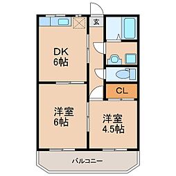 サンセール王子 2DKの間取図画像