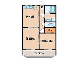 サンセール王子 2DKの間取図画像
