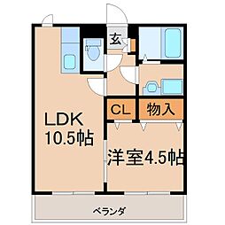 ガーデンクレスト王子 1LDKの間取図画像