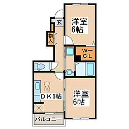 フランメゾン3 2DKの間取図画像