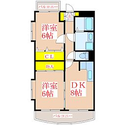 レティツィア光風 2DKの間取図画像