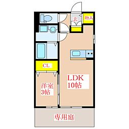 セジュール昂 1LDKの間取図画像