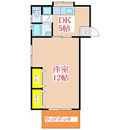 コーポ諏訪 1DKの間取図画像