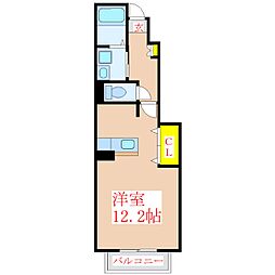 エクセラ隼人1 ワンルームの間取図画像