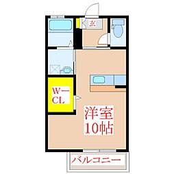 ガーデンプレイス向花F ワンルームの間取図画像