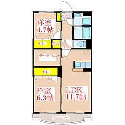Y・Kストーク 2SLDKの間取図画像