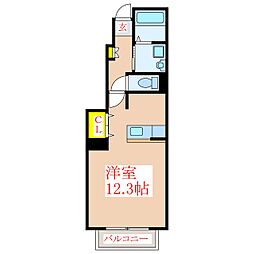 ボンジュール・溝辺2 ワンルームの間取図画像