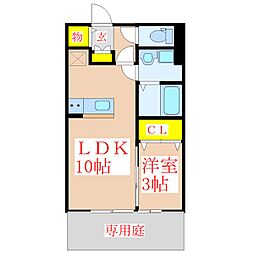 セジュール昂 1LDKの間取図画像