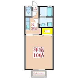 パルコール住吉 1Kの間取図画像