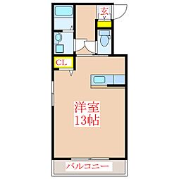 セント・クラリス ワンルームの間取図画像