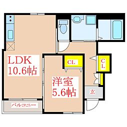 フェアリーガーデン 1LDKの間取図画像