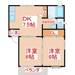 ディアス輝 B棟 2階/-