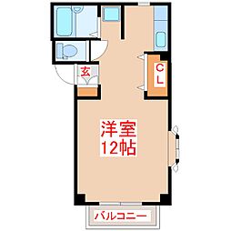 ビューハイツ久保2 ワンルームの間取図画像