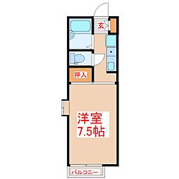 ハイツ明 2Kの間取図画像