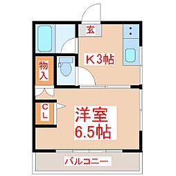 さくらヴィレッジ 1Kの間取図画像