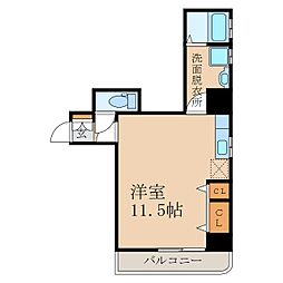 リテラス鹿屋弐番館 ワンルームの間取図画像