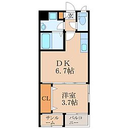 Lucias02 1DKの間取図画像