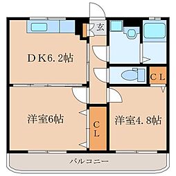 win-winマンション 2DKの間取図画像