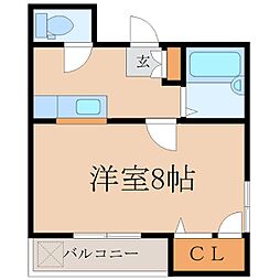 エスポワール華 1Kの間取図画像