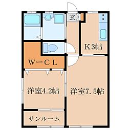 CasaSolana 2Kの間取図画像