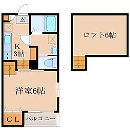 YURI-NA鹿屋 1Kの間取図画像