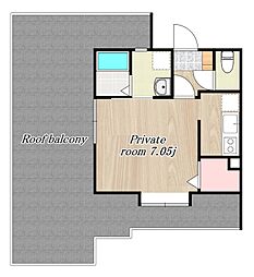 puketti ワンルームの間取図画像