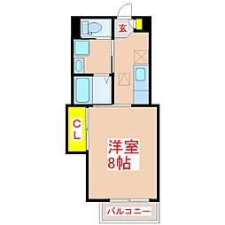 Lapis下荒田 1Kの間取図画像