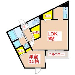 GOLDENCAPITAL 1LDKの間取図画像