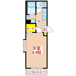 Vellfino 1Kの間取図画像