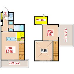イーストテラス下荒田 1LDKの間取図画像