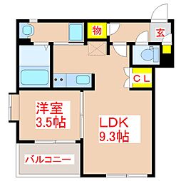 カレラ2 1LDKの間取図画像