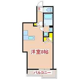 Proudia ワンルームの間取図画像