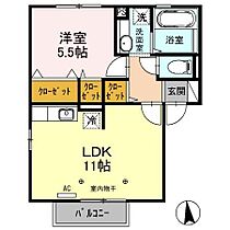 プロムナード・Ｕ　Ａ棟 202 ｜ 長野県松本市大字里山辺（賃貸アパート1LDK・2階・42.11㎡） その2