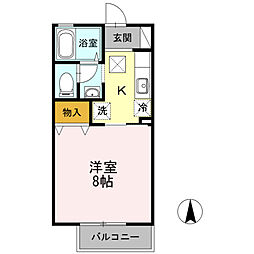 メゾン クラージュ 1階1Kの間取り