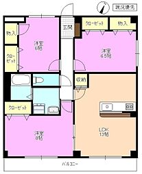 ビュー・クレスト 3LDKの間取図画像