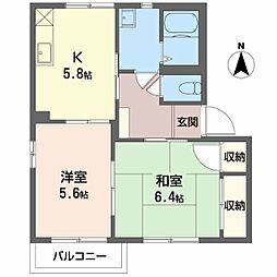 タウン・プレミールC 2Kの間取図画像