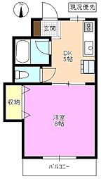 アビタシオンハラ 1DKの間取図画像