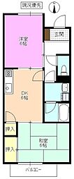 サープラスツーリスンA 2DKの間取図画像