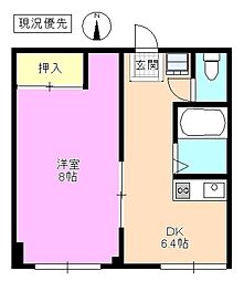 カーサフォレスタ 1DKの間取図画像
