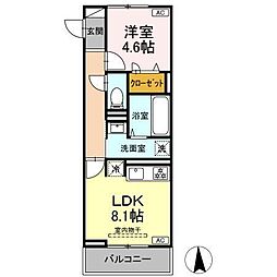 GRAND D-ROOM高宮中 1LDKの間取図画像