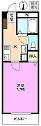 城東マンション 1Kの間取図画像