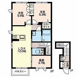 コンソラータ 2SLDKの間取図画像